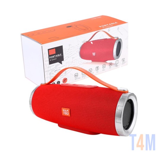 COLUNA BLUETOOTH PORTÁTIL T&G TG-109 CHAMADAS VIVA-VOZ/TF/AUX/FM 10W VERMELHO